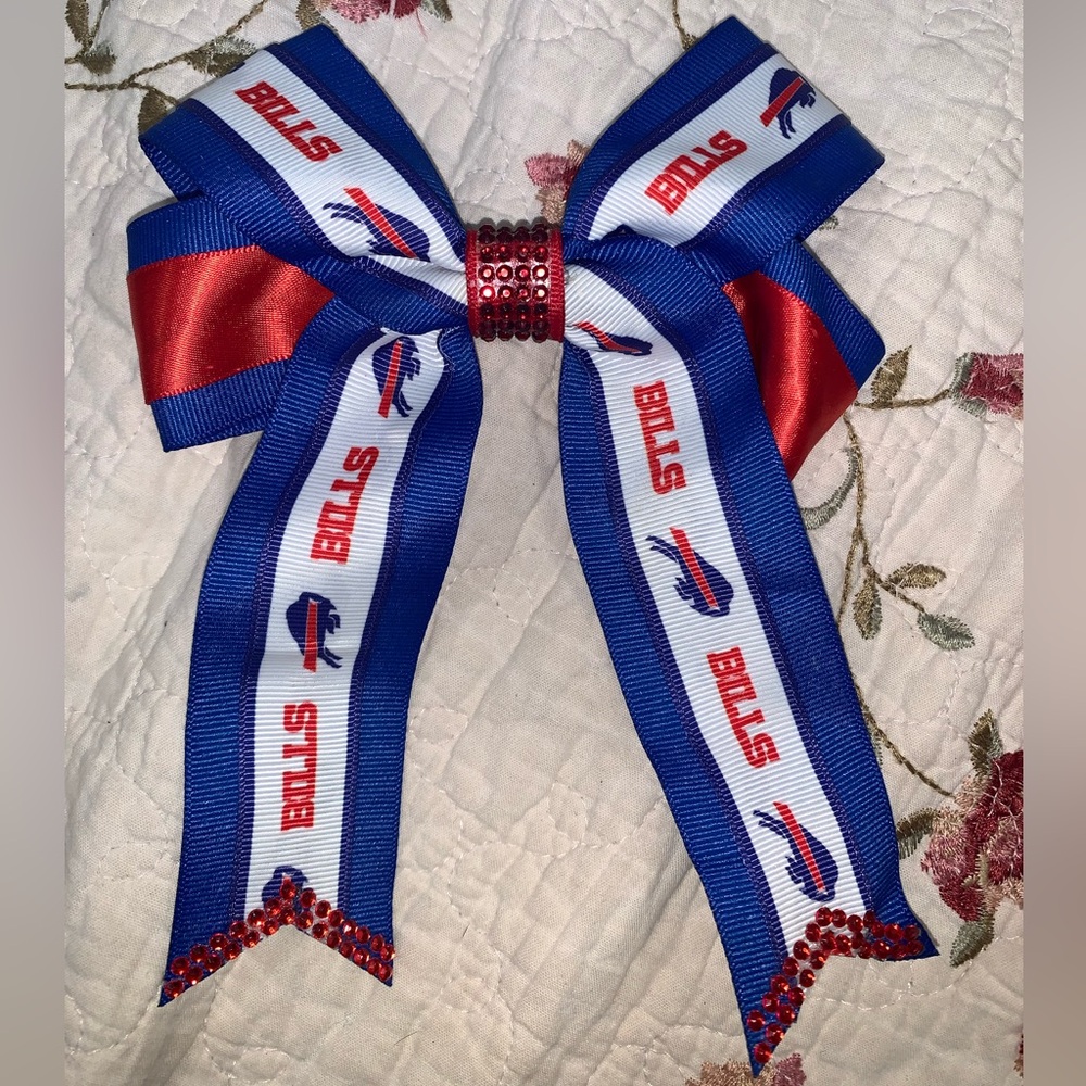 Blue and Red Bills Hair Bow